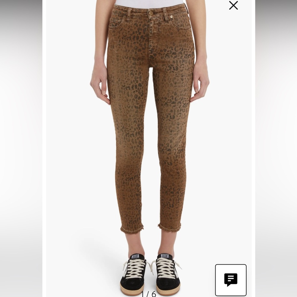 Golden Goose NWT Deena Mid Rise Raw Hem Skinny Jeans i
Leopard Tannin Black 30